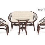 Комплект для отдыха TURKEY (стол круглый (со стеклом)+2 кресла + диван) /с подушками/  в Таганроге